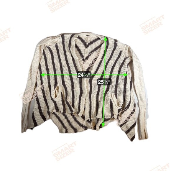 Free People Knit Cardigan SZ S Oversized Chevron Pattern Lightweight Womens Boho - Picture 3 of 12
